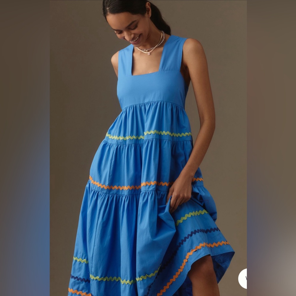 By Anthropologie Sleeves Tiered Babydoll Dress